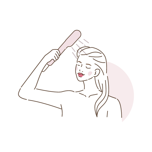 シャワーを浴びているいる女性のイラスト